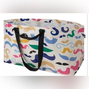 IKEA 19 Gallon Mustache Tote- Set of 2